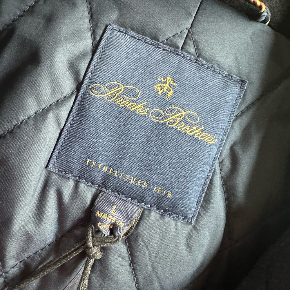 BROOKS BROTHERS NWT Men’s Navy All Wool Iconic Pea Coat - Size LARGE - Picture 2 of 16